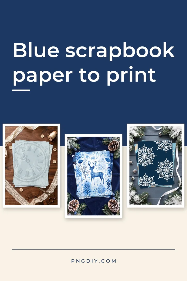 42 Blue Scrapbook Papers to Print, from Faded to Navy