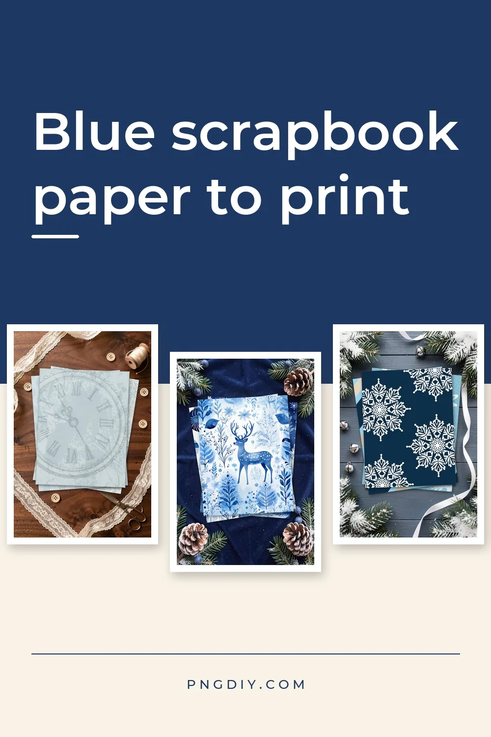 42 Blue Scrapbook Papers to Print, from Faded to Navy