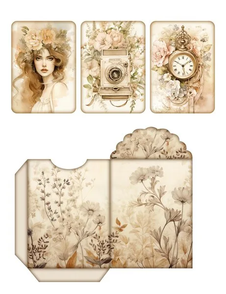 Three cards and a pocket envelope