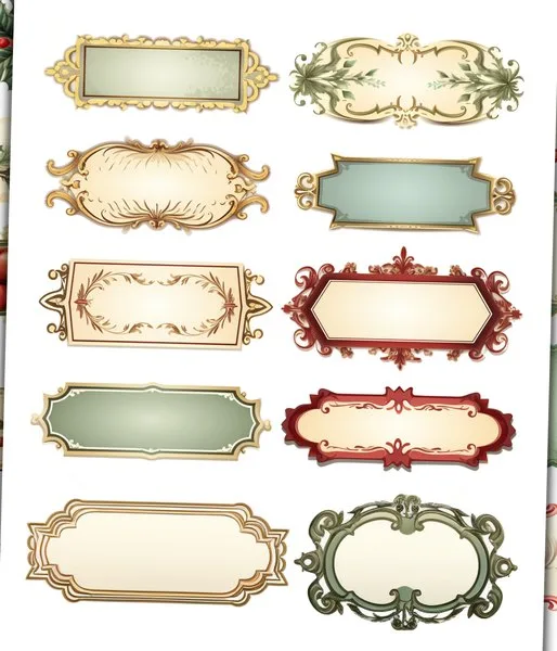 Blank labels in ornate frames