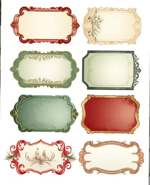 Blank labels in red and green frames