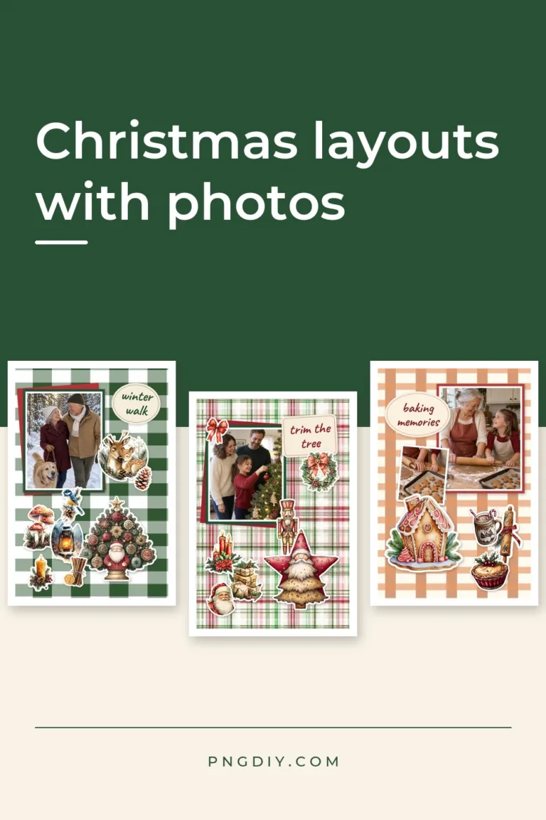 Christmas Scrapbook Layouts with Photos: 6 Pages to Copy