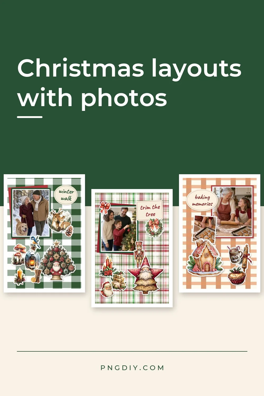 Christmas Scrapbook Layouts with Photos: 6 Pages to Copy