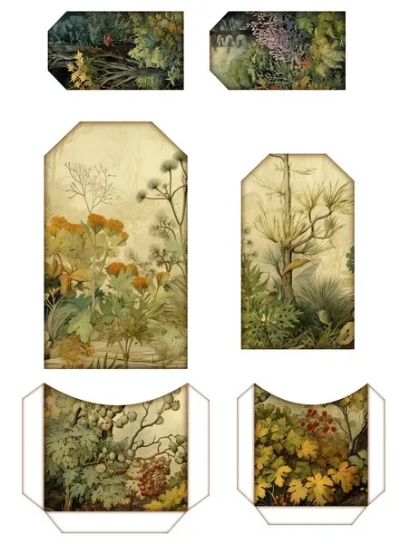 Small cards, tags and two pockets