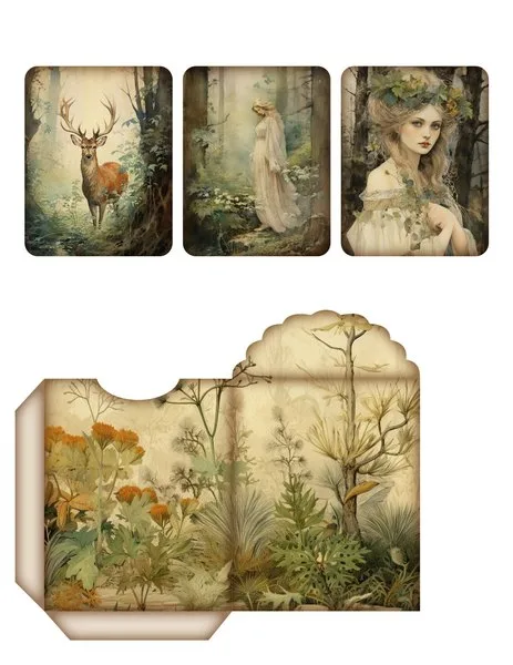 Three cards and a pocket envelope