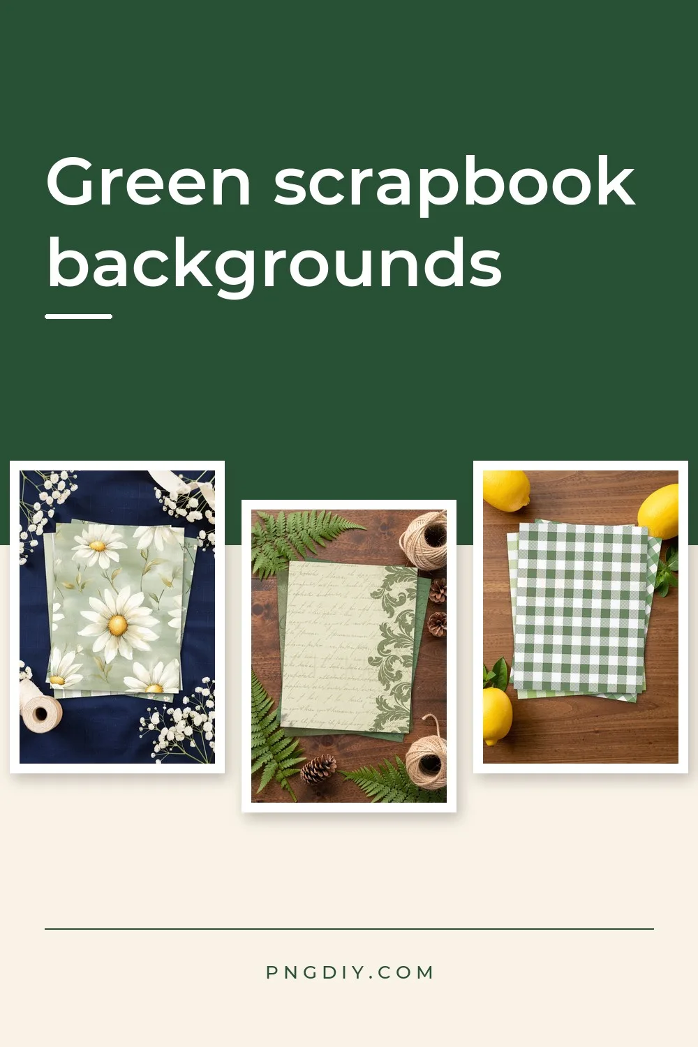 44 Green Scrapbook Backgrounds to Print, Sage to Forest
