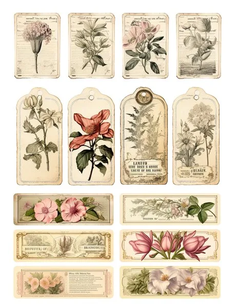 Small tags and flower labels