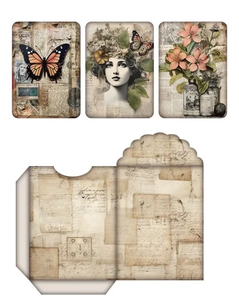 Three cards and a pocket envelope