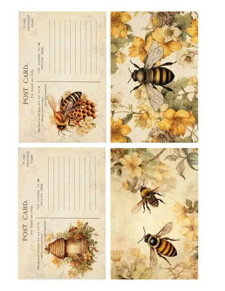 Two postcards, front and back